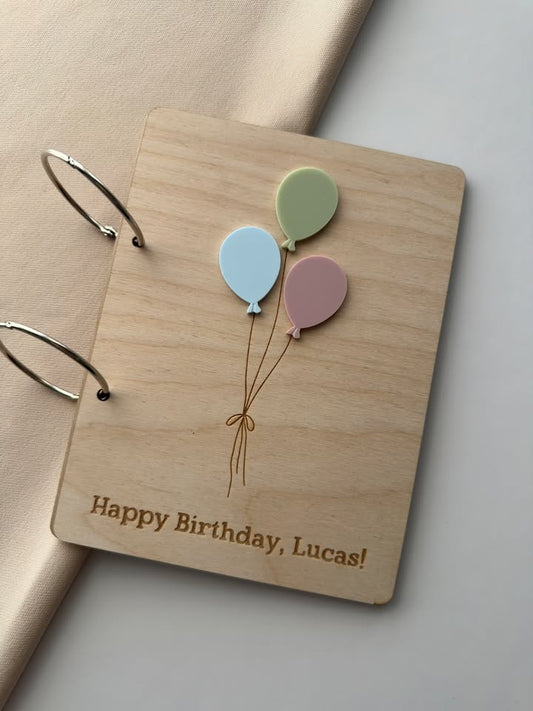 Birthday Card Holder Book | Wooden Card Organizer | Birthday Memory Keeper | Reusable Card Storage Album